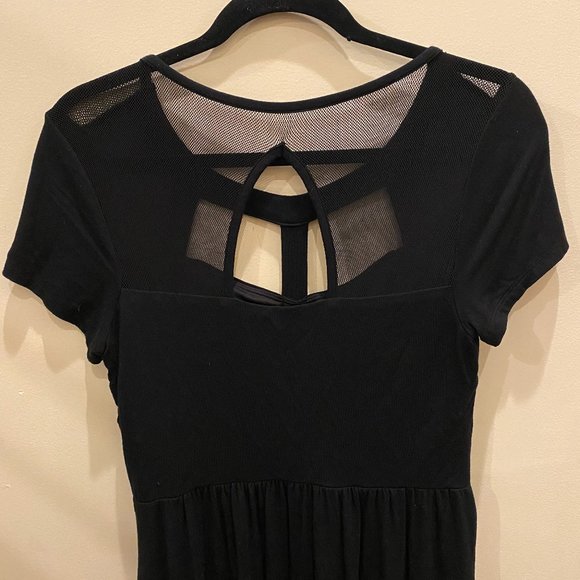 Hot Topic Cutout Mesh Black Dress with Pockets - Picture 7 of 11